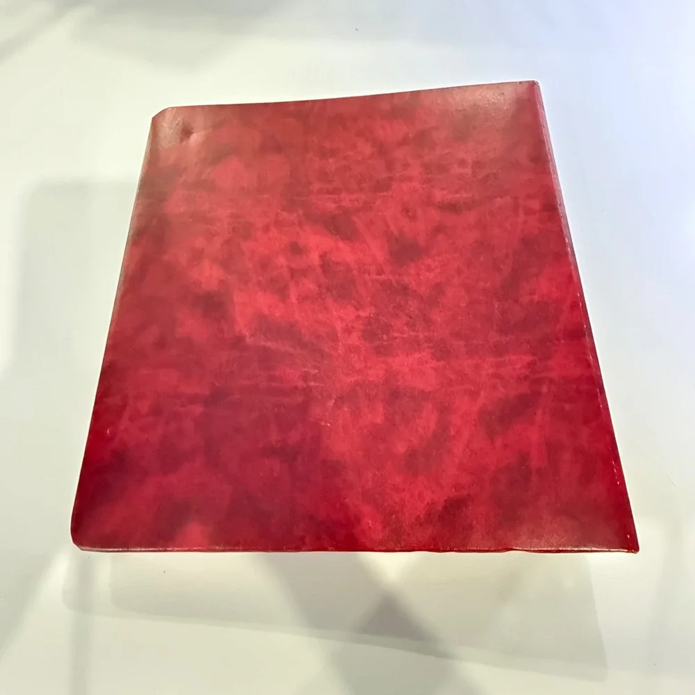 VTG Photo Album Binder 20 Pages Large Burgundy Gold Trim Faux Leather Dark Decor